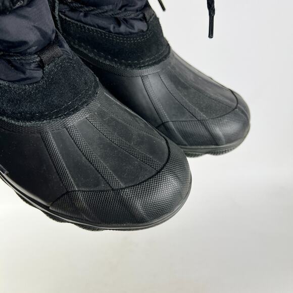 Sperry duck boots womens size 7 black faux fur lined waterproof winter shoes - Picture 9 of 11